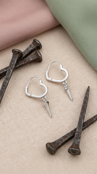COPPIA HOOP CUORE CHIODO